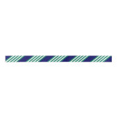 Green and white stripes pattern with navy blue サテンリボン (正面)
