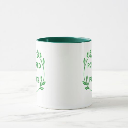 Green and White Vegan Plant Based Mug マグカップ (中央)