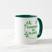 Green and White Vegan Plant Based Mug マグカップ (正面右)