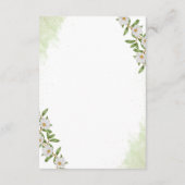 Green and White Watercolor Floral Wedding Details エンクロージャーカード (裏面)