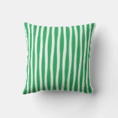 Green and White Wavy Stripe Throw Pillow クッション (裏面)