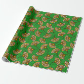 Green And Yellow Ankara Fan Print Wrapping Paper ラッピングペーパー (アンロールド)