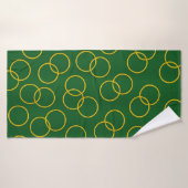 Green and Yellow Circles Bath Towel バスタオル (バスタオル)