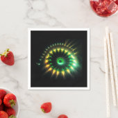 Green And Yellow Jet Pinwheel Fractal スタンダードカクテルナプキン (インサイチュ)