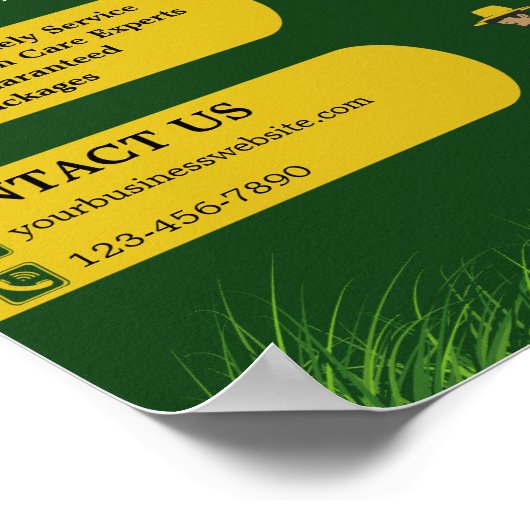 Green and Yellow  Lawn Care  ポスター (角)