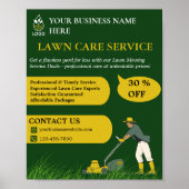 Green and Yellow  Lawn Care  ポスター (正面)