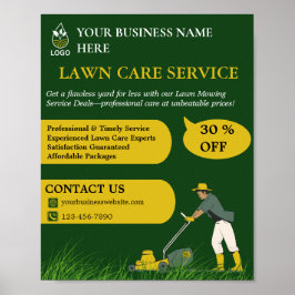 Green and Yellow  Lawn Care  ポスター