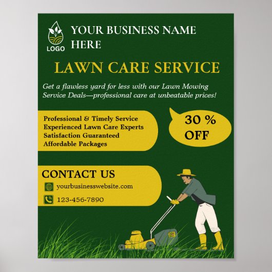 Green and Yellow Lawn Care ポスター (正面)