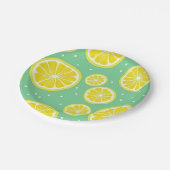 Green and Yellow Lemon Slice Pattern ペーパープレート (アングル)