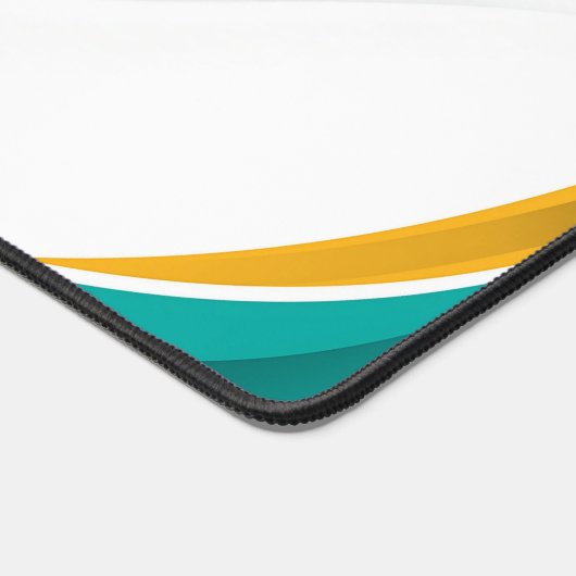 Green and Yellow Modern Pattern with Custom Sign デスクマット (コーナー)