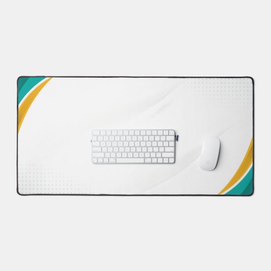 Green and Yellow Modern Pattern with Custom Sign デスクマット (キーボード&マウス)