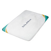 Green and Yellow Modern Pattern with Custom Sign バスマット (アングル)