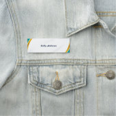 Green and Yellow Modern Pattern with Custom Sign 名札 (インサイチュ)