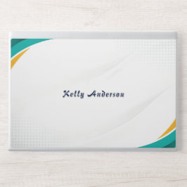 Green and Yellow Modern Pattern with Custom Sign HPラップトップスキン