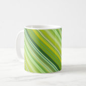 Green and Yellow stripes コーヒーマグカップ (正面左)