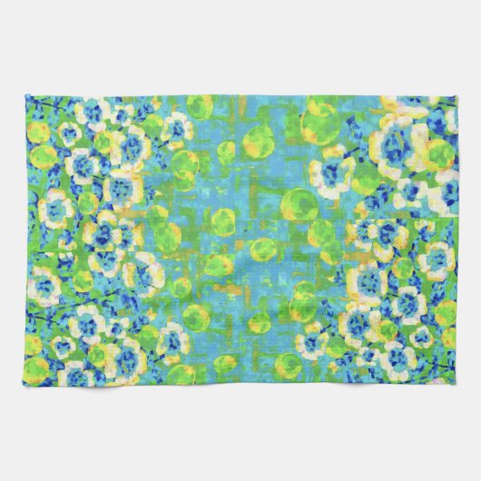 Green and Yellow Summer Kitchen Towel キッチンタオル (横)
