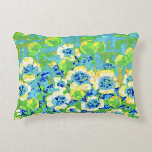 Green and Yellow Summer Pillow アクセントクッション (正面)