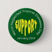 Green And Yellow World Neglected Tropical Diseases 缶バッジ (正面)