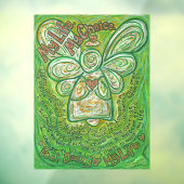 Green Angel with Cancer詩アートの窓が貼り付く ウィンドウサイン (シート3)