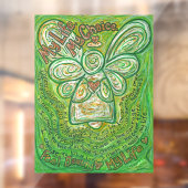 Green Angel with Cancer詩アートの窓が貼り付く ウィンドウサイン (シート2)