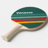 Green Angled Striping with Name 卓球ラケット (正面アングル)