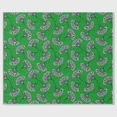 Green Ankara Fan Print Wrapping Paper ラッピングペーパー (フラット)