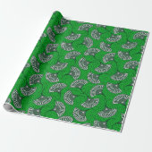 Green Ankara Fan Print Wrapping Paper ラッピングペーパー (アンロールド)