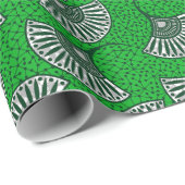 Green Ankara Fan Print Wrapping Paper ラッピングペーパー (ロールコーナー)