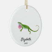 Green Anole Ornament,Custom Christmas Keepsake セラミックオーナメント (右)