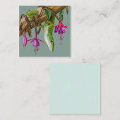 Green anole with Fuchsias  エンクロージャーカード (正面/裏面)