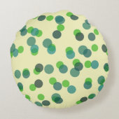 green apple and teal polka dots ラウンドクッション (裏面)
