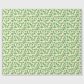 green apple and teal polka dots ラッピングペーパー (フラット)