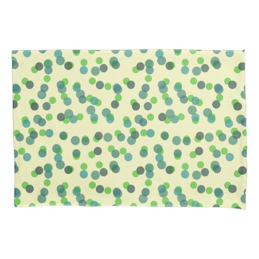 green apple and teal polka dots 枕カバー (正面)