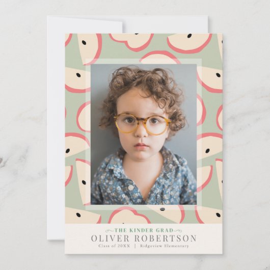 Green Apple Boy写真卒業発表 招待状 (正面)