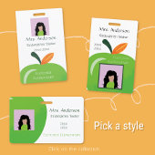 Green Apple Educatorホワイト写真IDバッジ バッジ