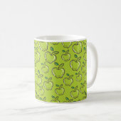Green Apple Pattern Design コーヒーマグカップ (正面右)
