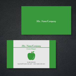 Green Apple Teacher Business Card 名刺
