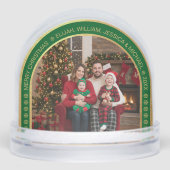 Green Arch Christmas Family Photo Faux Gold Foil  (正面)