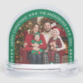 Green Arch Family Photo Merry Christmas Snowflakes (裏面)