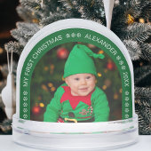 Green Arch First Christmas Baby Photo Snowflakes