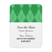 Green Argyle Save the Date Flexi Magnet マグネット (縦)