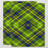 Green Argyle Scrapbook Paper 2-Sided Page (正面/裏面)