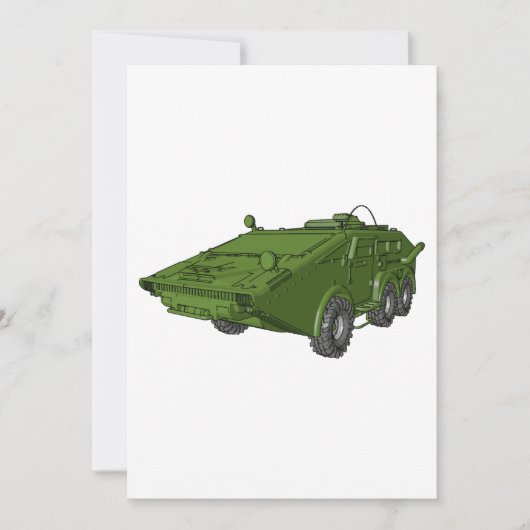 Green Armoured Military Vehicle 招待状 (正面)