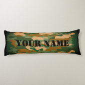 Green army camo camouflage print custom name ボディピロー (裏面)
