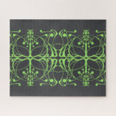 Green Art Nouveau Harmony Puzzle ジグソーパズル (横)
