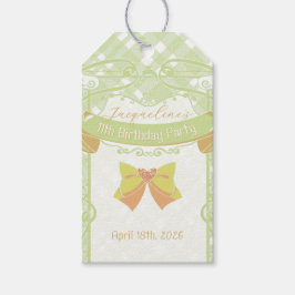 Green Art Nouveau Princess Birthday ギフトタグ