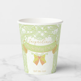 Green Art Nouveau Princess Birthday 紙コップ