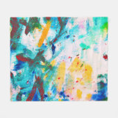 Green Artistic Canva. Purple Cool Illustration. Or フリースブランケット (正面(横))