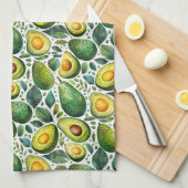 Green Avocado and Herb Kitchen Towel キッチンタオル (四つ折り)