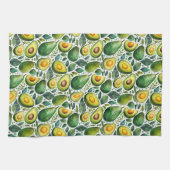 Green Avocado and Herb Kitchen Towel キッチンタオル (横)